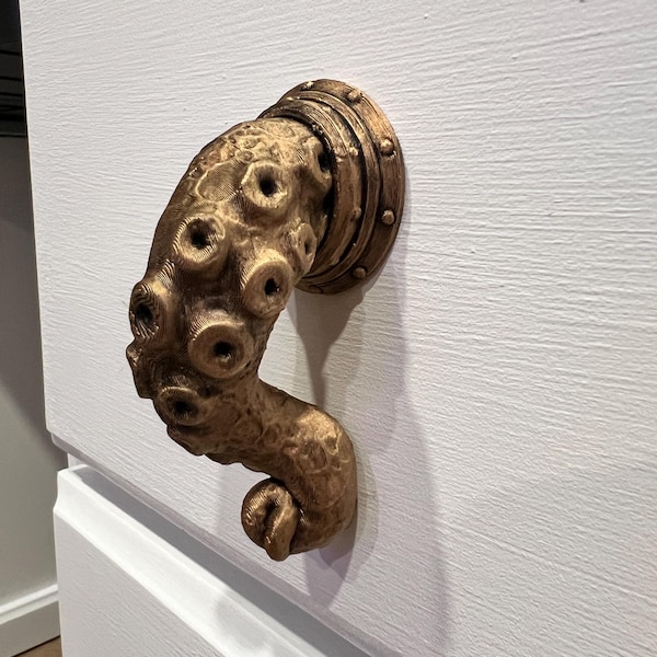 Kraken Tentacle Drawer Pull: Steampunk Octopus Cabinet Hardware