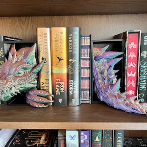 Dragon Head Book Nook with Tail Fantasy inspired book nook magical reading shelf decor dragon lover gift
