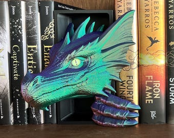 Sea Dragon Book Nook, Iridescent Fantasy Shelf Decor