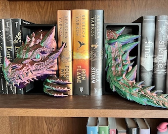 Dragon Head Book Nook: Fantasy Shelf Decor 3D Printed