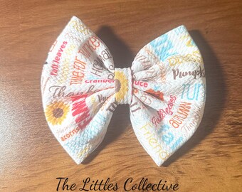 Thanksgiving Hair Bow for Girls