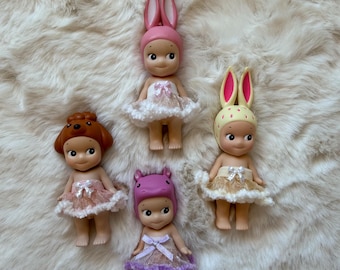 Sonny Angel | Ubrania ręcznie robione | Strój dla Sonny'ego Angela | Sukienka z kokardą