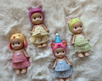 Engelchen | Handgefertigte Kleidung | Outfit für Sonny Angel | Rock und Top Set | Pastell