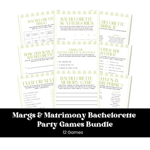Margs & Matrimony Bachelorette Party Game Bundle Tequila Bach Party Mexico Bachelorette Hen Party Margaritas and Matrimony Printable Games