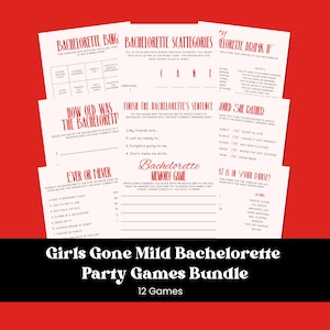 Girls Gone Mild Bachelorette Party Games Bundle Laid Back Bach Party Hen Party Cozy Sleepover Bachelorette Girl&#39;s Night Editable Printable