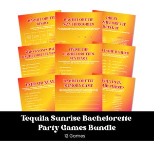 Tequila Sunrise Bachelorette Party Games Bundle Hen Party Mexico Bachelorette Party Games Final Fiesta Bachelorette Cabo Girls Trip