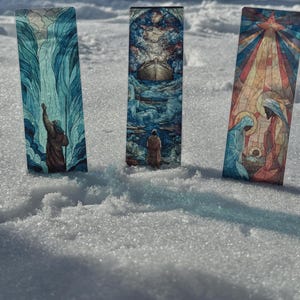 Transparent Bookmark Stained Glass Art Design Set 2 - Christian Scripture Bookmarks