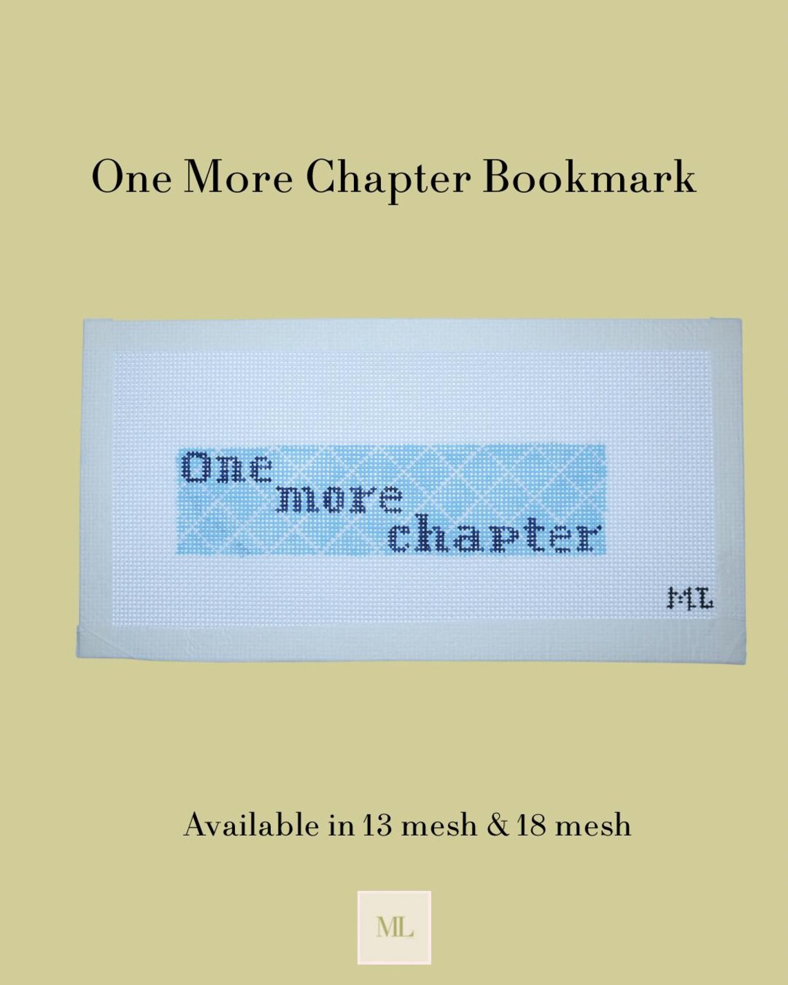One More Chapter Bookmark | Hand-painted Needlepoint Canvas | 18 Mesh ...