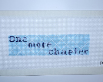 One More Chapter Bookmark | Hand-Painted Needlepoint Canvas | 18 Mesh | Made to Order  | Canvas Only