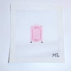Mini Suitcase | Hand-Painted Needlepoint Canvas | 18 Mesh | Made to Order  | Canvas Only