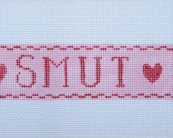 SMUT  Bookmark | Hand-Painted Needlepoint Canvas | 13 Mesh or 18 Mesh | Made to Order  | Canvas Only