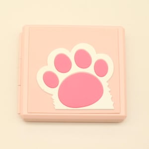 Custodia per carte da gioco con zampa di gatto rosa - Custodia per carte Switch carina - Custodia protettiva Switch - Accessori Switch