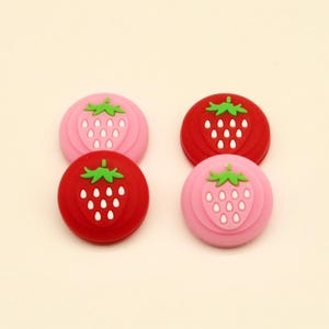 Cute Strawberry Thumb Grip Caps For Switch / Switch Lite / Switch OLED - Joy-con Silicone Cover - Joystick Caps - Switch Accessories