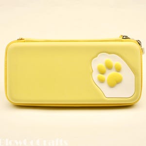 Yellow Cute Cat Paw Switch / Switch Lite / Switch OLED Case -  Cute Cat Switch Carrying Case  - Switch / Switch OLED Accessories