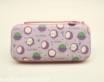 Purple Mangosteen Carrying Case Switch / Switch Lite / Switch OLED Case -  Cute Switch Carrying Case  - Switch / Switch OLED Accessories