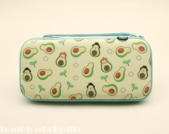 Green Avocado Carrying Case Switch / Switch Lite / Switch OLED Case -  Cute Switch Carrying Case  - Switch / Switch OLED Accessories