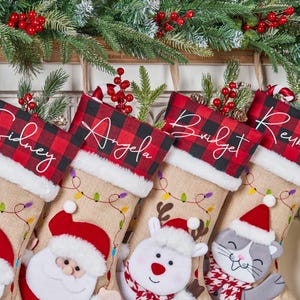 Christmas Stockings Personalized 3D Family Stockings Monogrammed Stocking Embroidered Stocking Custom stockings Family Stocking set of 3 4 5
