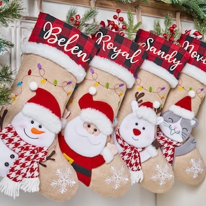 Personalized 3D Christmas Stockings,Custom Family Christmas Stockings 2025,Holiday Decor,Embroidered Stockings With Name,Monogram Stocking