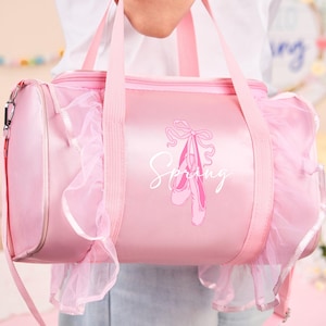 Personalized Toddler Dance Bag,Custom Ballet Starter Bag,Travel Bag For Kids,Weekender Duffel Bag,Girl Name Ballet Shoes Bag,Girl Dance Gift