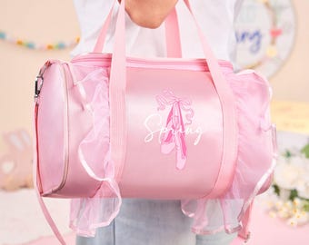 Personalisierte Kleinkind Tanz Tasche, Benutzerdefinierte Ballett Starter Tasche, Reisetasche für Kinder, Weekender Duffel Bag, Mädchen Name Ballett Schuhe Tasche, Mädchen Tanz Geschenk