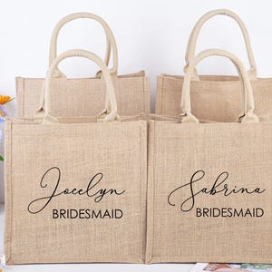Bridesmaid Burlap Bags Personalized,Bridesmaid Proposal Bags,Monogram Tote Bag,Bridesmaid Gift Bag,Bachelorette Party Bags,Beach tote gift