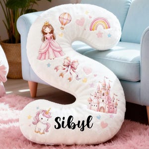 Almofada decorativa personalizada com inicial do nome da menina, almofada 3D personalizada, decoração para quarto, presente de aniversário para bebê, presente para ela, decoração para casa.