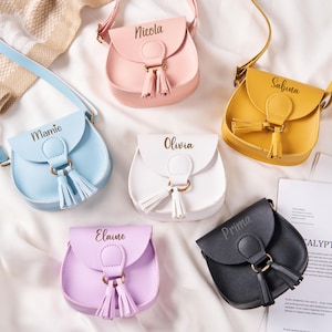 Personalized Kids Purse for Little Girls,Engraved Toddler Crossbody Bag with Tassel,Custom Kids Shoulder Bag,Kids Gift,Baby Shower Gift