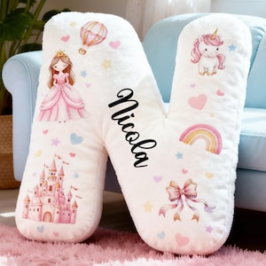 Cojines personalizados con letras para la habitación del bebé, cojín con inicial personalizada, cojín con el alfabeto y el nombre de la niña, cojín decorativo con el alfabeto, regalo para ella