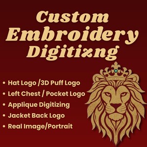 Benutzerdefinierte Stickerei Digitalisierung, Logo oder Bild in DST, Pes, Jef, Exp, Vp3 Dateien umwandeln