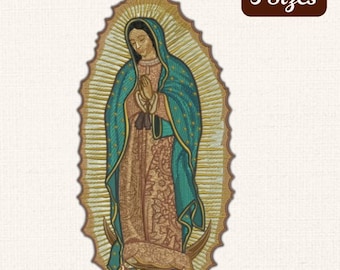 Our Lady of Guadalupe Embroidery Design – 5 Sizes (Machine Embroidery File)