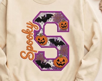 Spooky Knockout Applique Embroidery Design file - 3 Sizes | Halloween Cut Out Embroidery  | PES DST