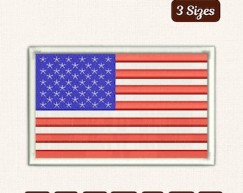 Stickdatei Amerikanische Flagge - Stickdatei USA Flagge | Vaterländische Maschinendatei (Digitaler Download)