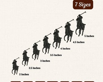 Polo Horse Embroidery Design – 7 Sizes, Matriz Bordado de Polo Rider Player File (Digital Download)