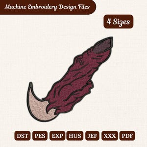 Sukuna's Finger Embroidery Design: Halloween Machine Embroidery File (Instant Download)