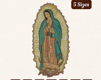 Our Lady of Guadalupe Embroidery Design – 5 Sizes (Machine Embroidery File)