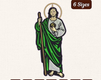 San Judas Tadeo Embroidery Design – 6 Sizes | Saint Jude Thaddeus Embroidery File | Jesus Machine Embroidery Design