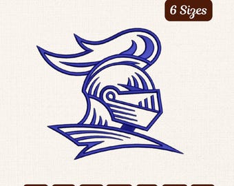 Knight Helmet Embroidery Design - 6 Sizes | Medieval Armor (Digital File)