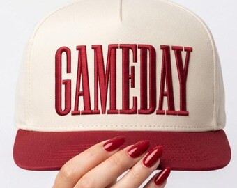 Gameday Flat Embroidery Design for Hat | Machine Embroidery Digital File