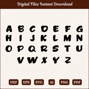 Archivos SVG/AI con estilo de fuente Burgess Brush para Cricut, Silhouette (descarga instantánea)