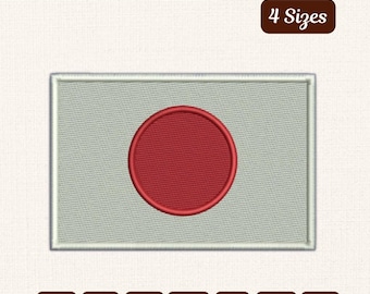 Japanese Flag Embroidery Design: Patriotic Machine Embroidery (4 Sizes, Multiple Formats)
