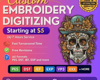 Custom Embroidery Digitizing Service | Logo Digitizing | Custom Patches Digitizer | 1 Hour Turnaround | Machine Embroidery Files