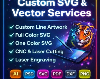 Custom SVG Vector Services, Line Artwork, CNC Cutting File (svg, png)