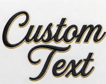 Custom Shadow Script Text Embroidery Design | Custom Shadow Script Font | Custom State Name Machine Embroidery Files: PES, DST, JEF etc