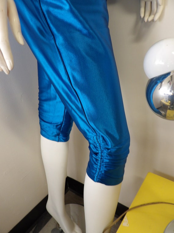 Vintage 70s 80s FIORUCCI Blue Lycra Spandex Knick… - image 6