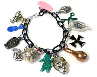 Vintage 1960s Bubble Gum Machine Charm Bracelet Super Kitschy OOAK