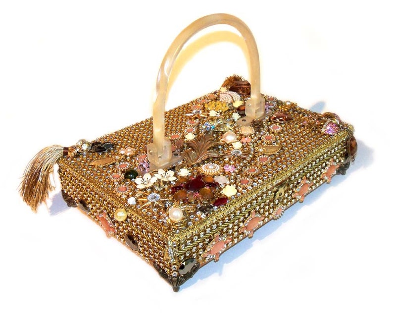 lucite handle purse