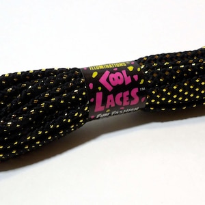 Vintage 80s Deadstock Cool Laces Fat Shoe Laces Metallic Gold & Black