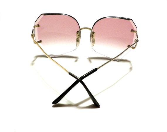 Authentic Vintage 80s pink Sunglasses 1980s Sun G… - image 3