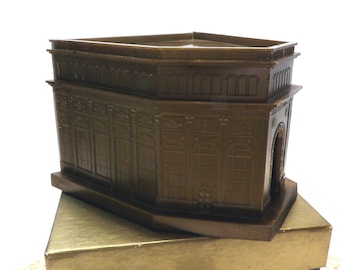 Vintage Rochester NY figural Savings Bank, In the Shape of the West Main Savings Bank of Roch. NY with Original Box
