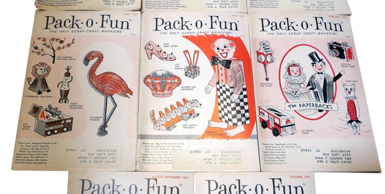 8 VINTAGE Pack-o-fun Scrap Craft Magazines 1966-1967 Halloween ...